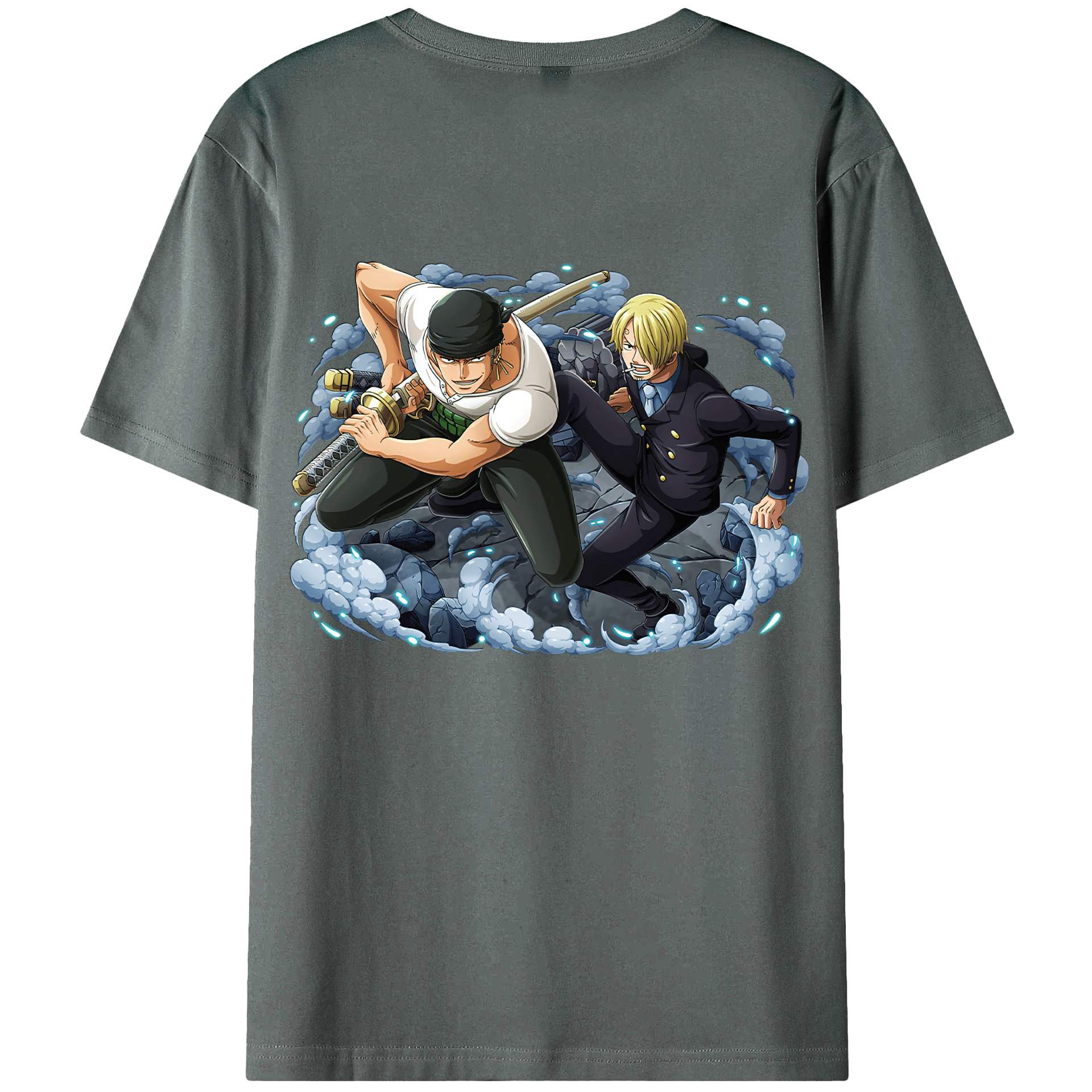 ワンピース ロロノア・ゾロ ONE PIECE Roronoa Zoro 綿100％ メンズ半袖Tシャツ（バックプリント） 通気性
